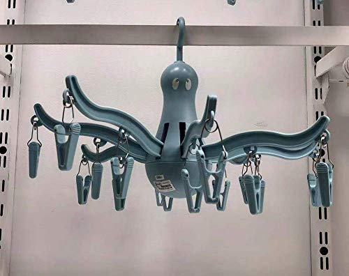دودشاو بول DODXIAOBEUL PRESSA 8-Claw الأخطبوط معلق مجفف 16 أوتاد ملابس سهلة الطي والمكان - فيروزي - Image 4